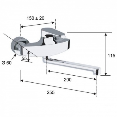 Class Line Eco Wall Mounted Kitchen Tap
